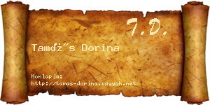 Tamás Dorina névjegykártya
